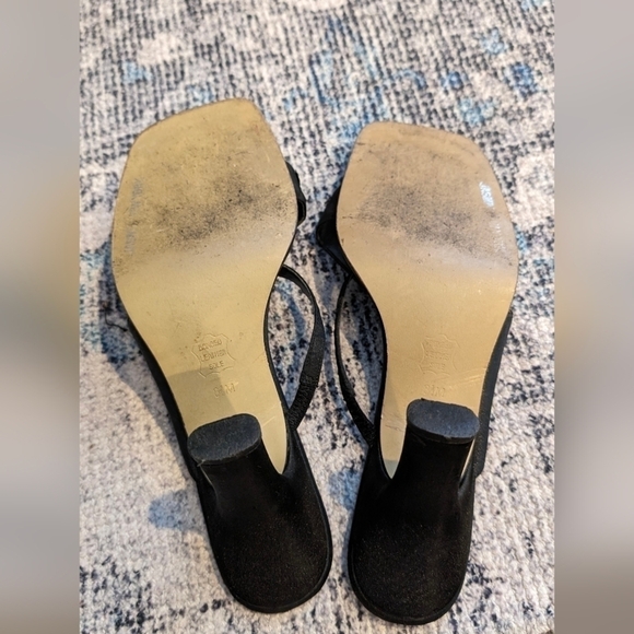 Jasmin New York leather sole decorated Black slides size 8.5 - Picture 5 of 7